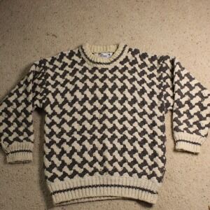 VTG Del Mundo Ecuador Wool Sweater Fair Isle Nordic Aztec Men's‎ L Fits Small